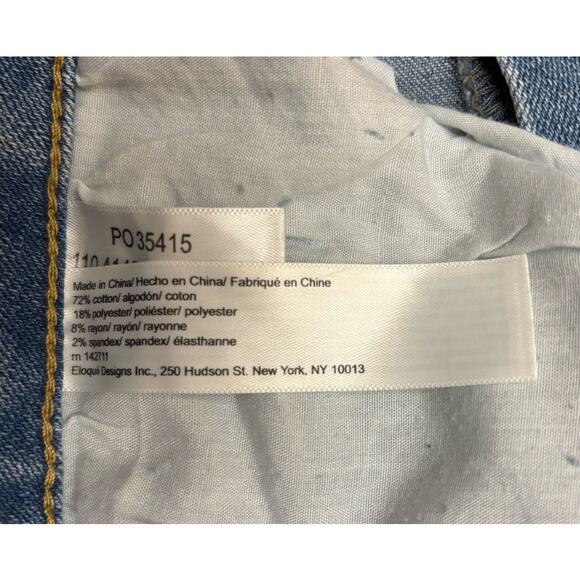Size 16 | NWT | ELOQUII Women’s Distressed Straight Leg Split Inseam Hem Jeans - Picture 5 of 5